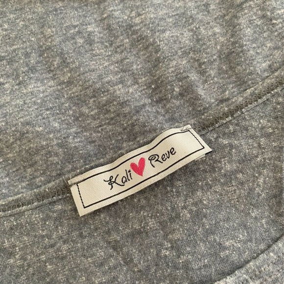 Kali Reve SZ L Gray Juniors Crop Top Short  Sleeve - Picture 7 of 8